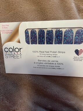 Color Street Purple Blue Glitter Nail Strips